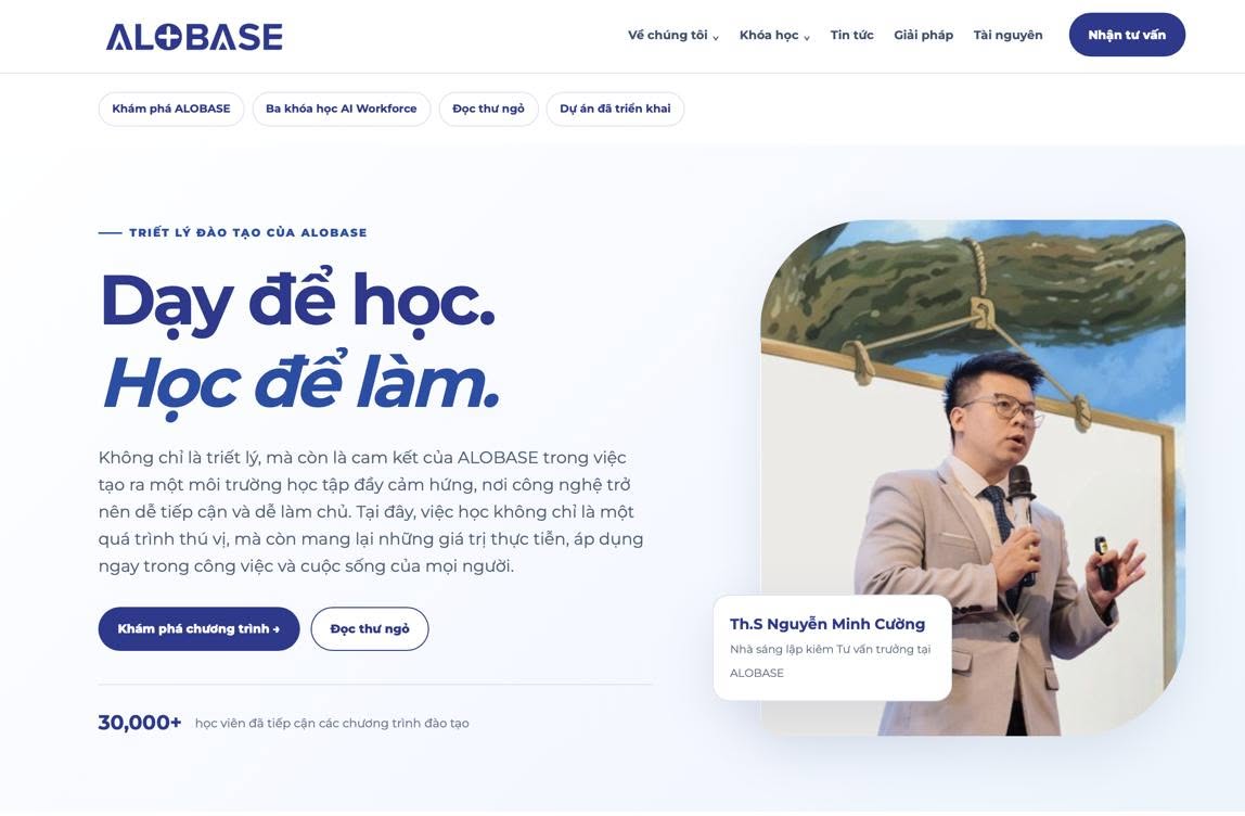 Diện mạo website ALOBASE mới