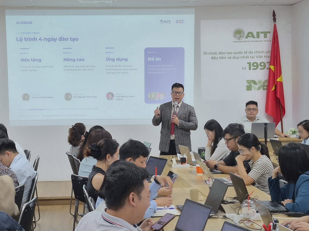 Nguyễn Minh Cường, M.A., leading an enterprise AI programme at AIT Vietnam